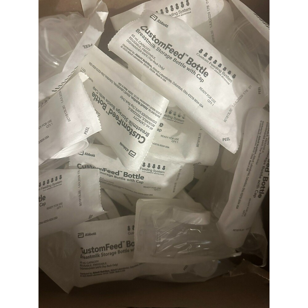Abbott CustomFeed Bottles w/Cap Breastmilk Storage 60mL Reusable (Lot Of 51)